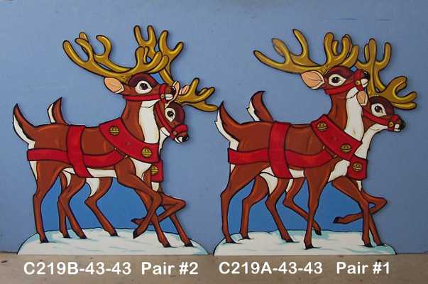 C219AMidnight Sleigh Reindeer Pair 1 (on right)